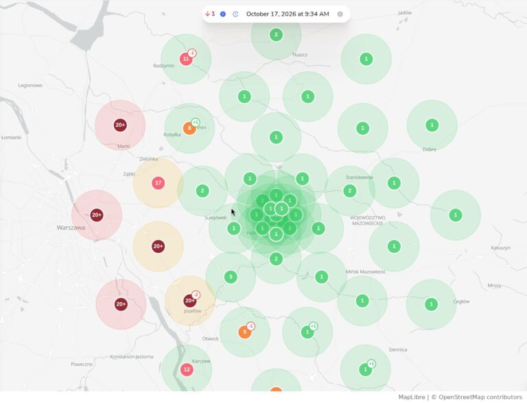 Mapa pozycji Localo – Shademore teraz, 17.10.2026